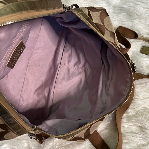 EUC. Rare! [Coach] Signature Brown Canvas Leather Large Monogram Duffle Bag | XL - Picture 11 of 16